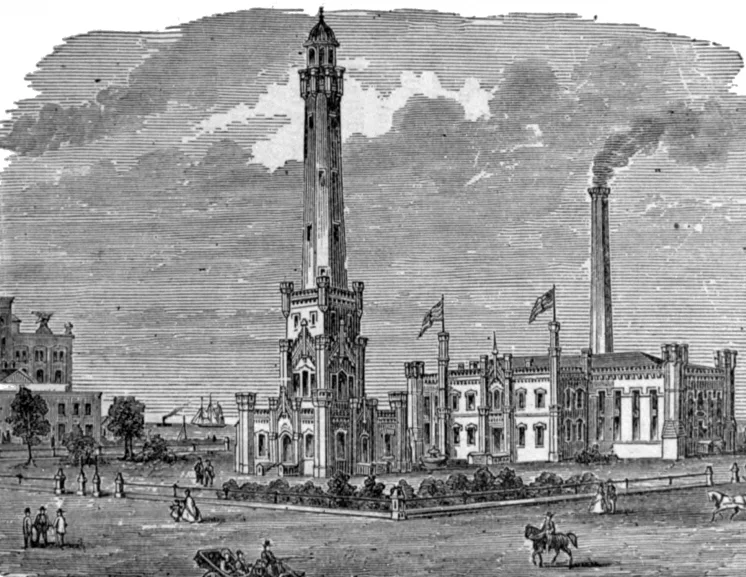 chicago water tower 1886