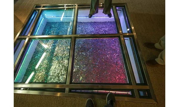 The Money Museum in Chicago features an elevator shaft filled with coins