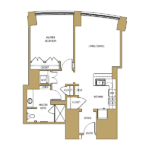The Inverary Floor Plan One Bedroom
