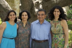Dr. Sunil Shabde with his wife and daughters