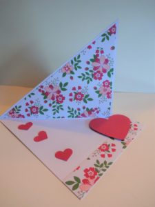 homemade card with hearts