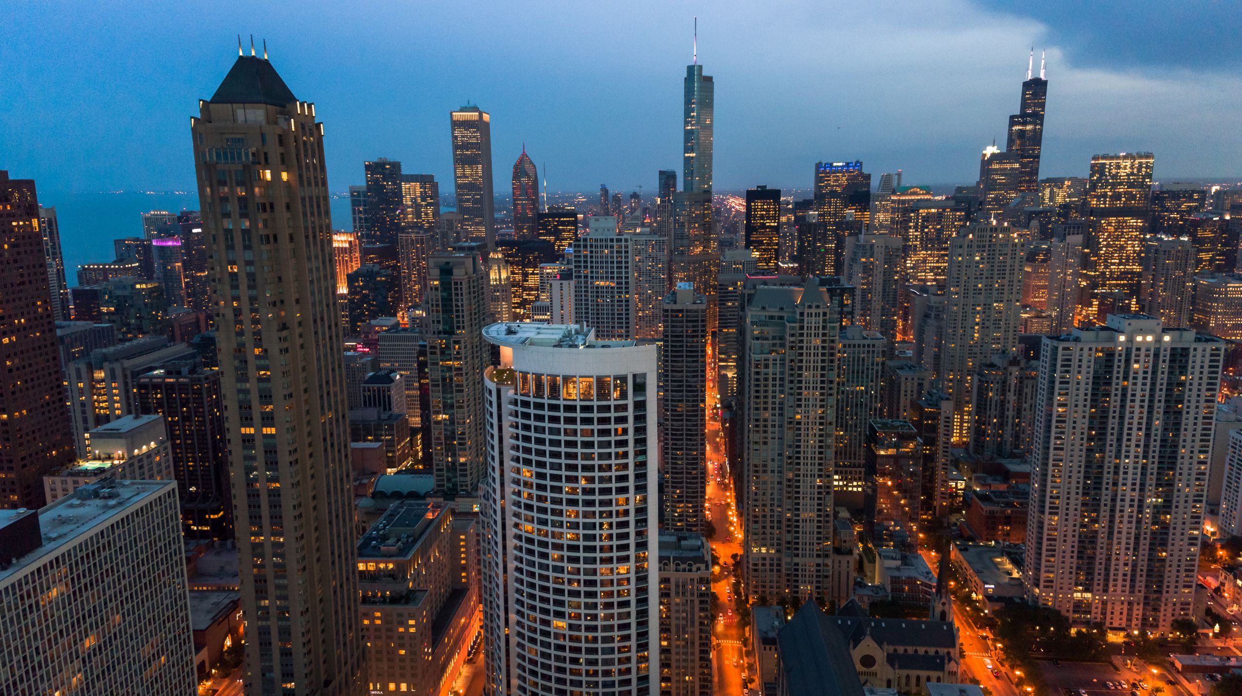 Chicago skyline at twilight